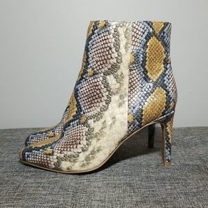 Express Multicolor Snake Print Ankle Boots